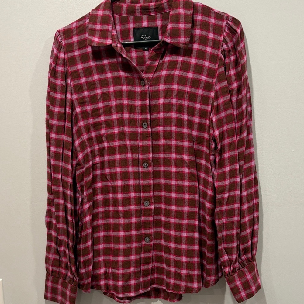 Rails Women's Red and Pink Checkered Button Down Shirt